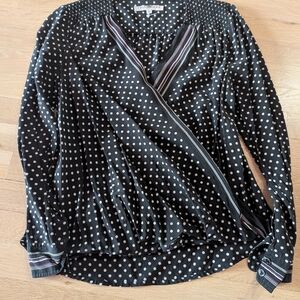Trina Turk Black and White Polka Dot Blouse